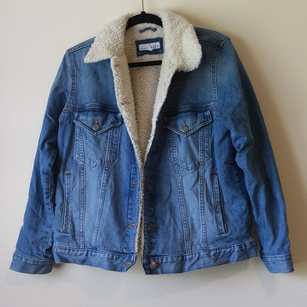 LOFT Denim Sherpa Lined Jean Jacket